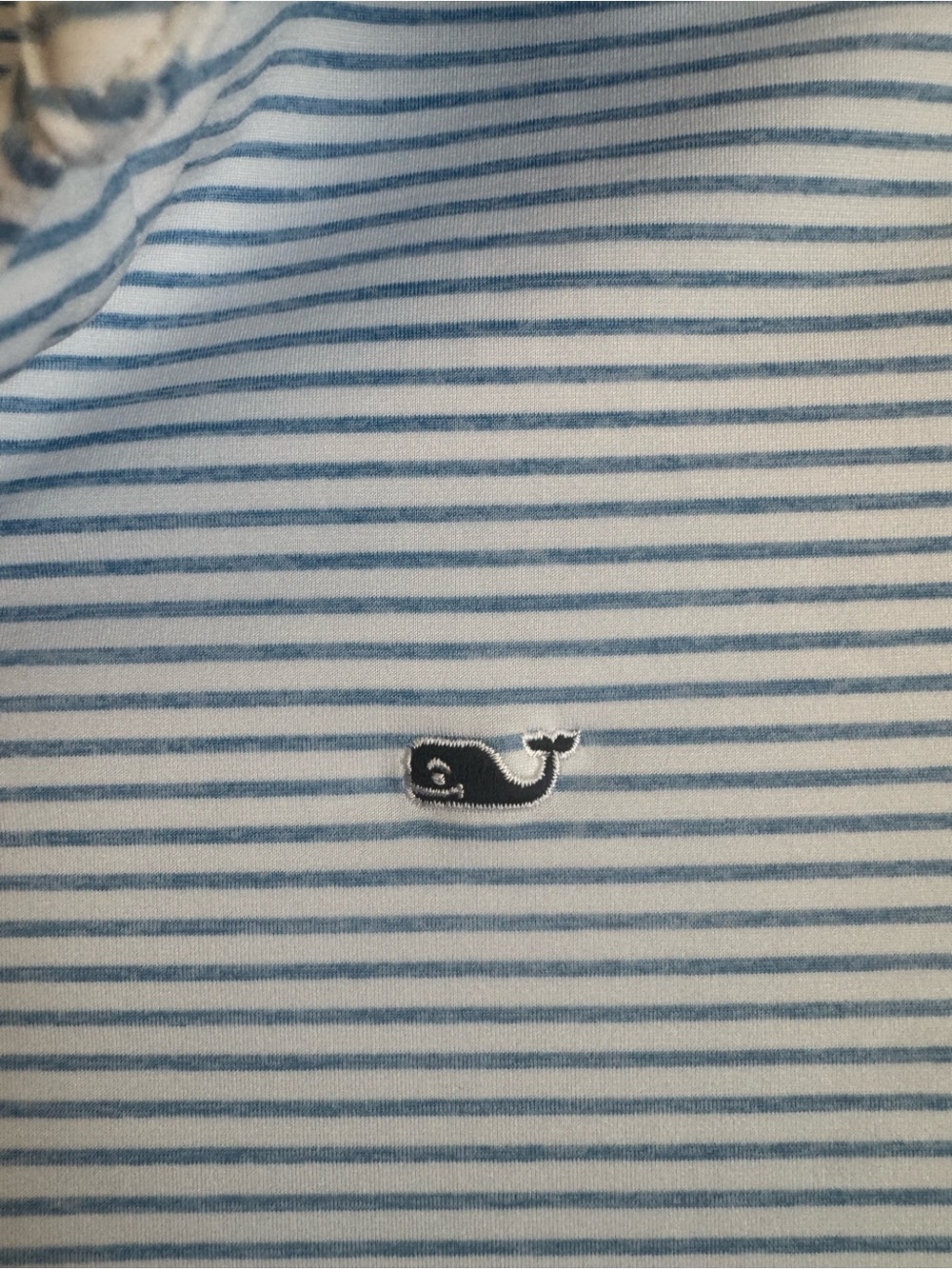 Vineyard Vines Light Blue & White Striped Kids Polo with Whale Logo